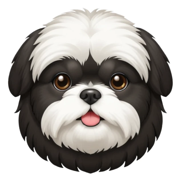Black and white shih tzu sticker
