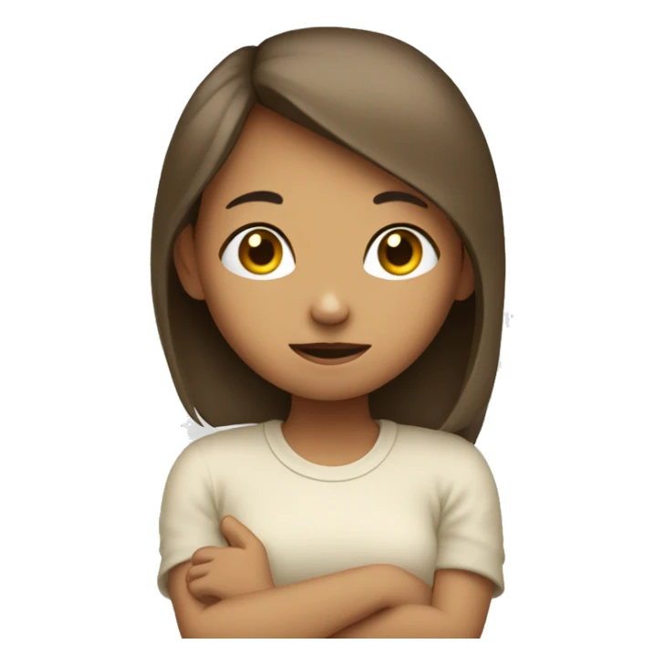 shy girl with hand and little hard  sticker