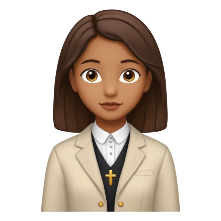 Mujer morena adolescente super elegante con ropa de ir a la iglesia sticker