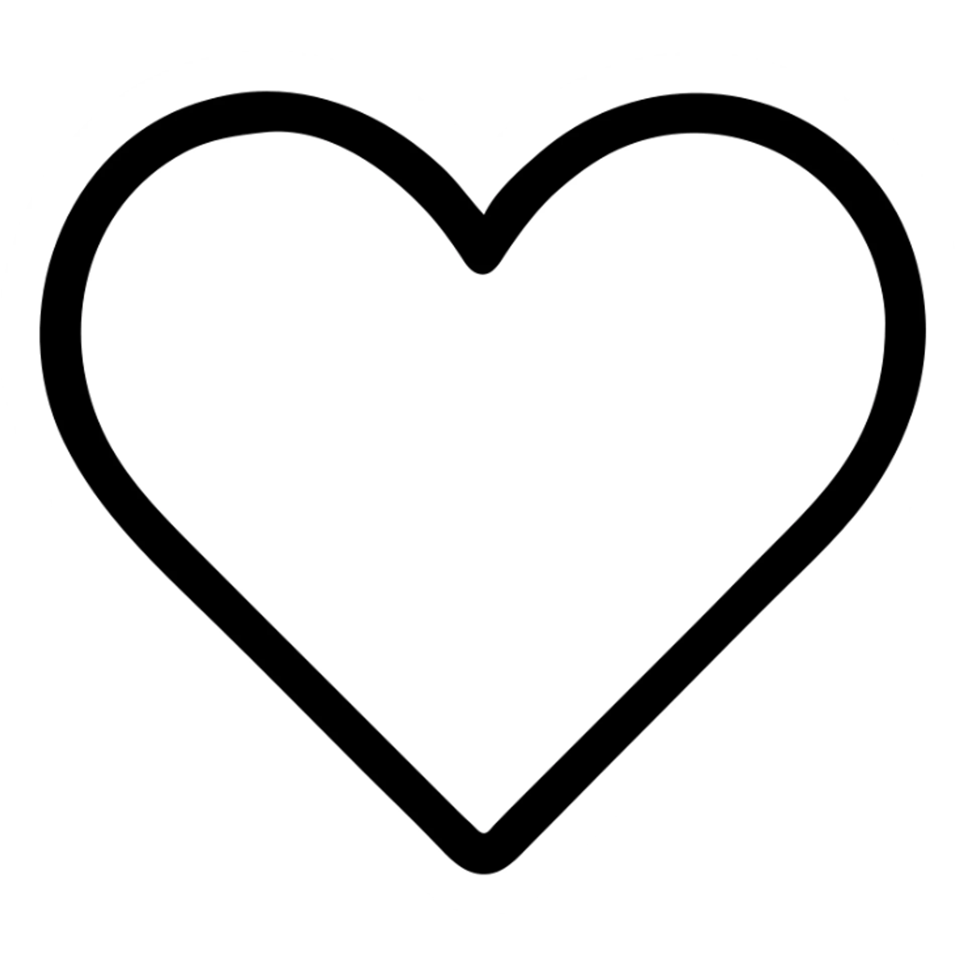 heart icon, minimal outline, modern icon style sticker