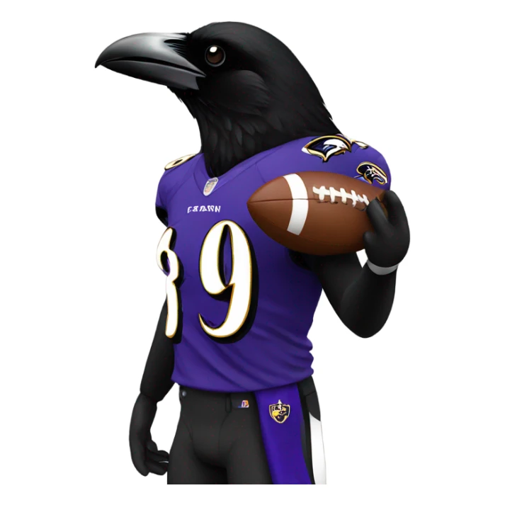 Baltimore Raven holding a football sticker