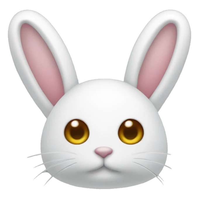 White fur, bunny ear hat, bunny ears face downwards sticker