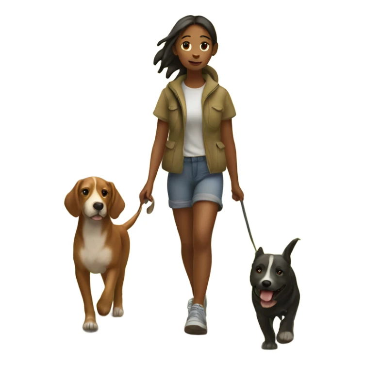 walking girl in nature with dog sticker