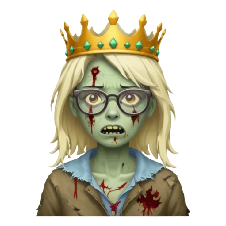 crowned woman zombie with glasses sticker