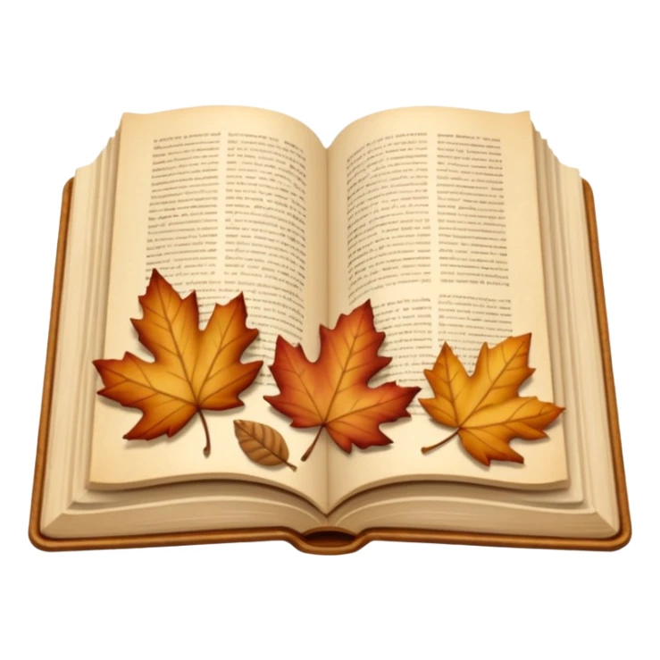 beige autumn open book with leaves on it sticker