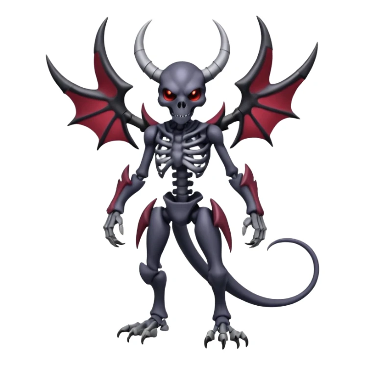 Shiny Horned Badass Edgy Dark Evil Dusky Spooky Skeletal Cool Hot Stylish Handsome Duskull-Darkrai-Genesect-Fakémon-fusion (full body) sticker