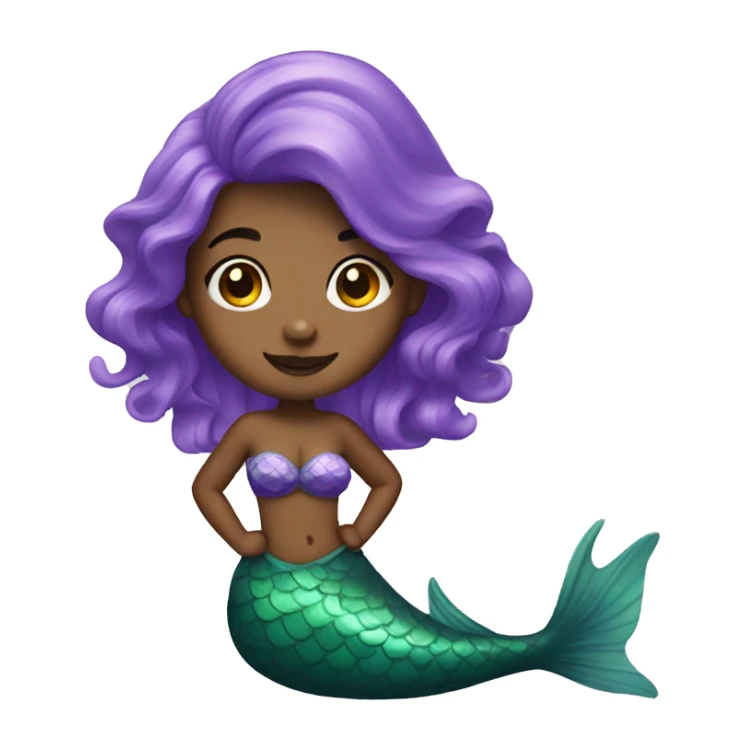 Mermaid with purple hair sticker