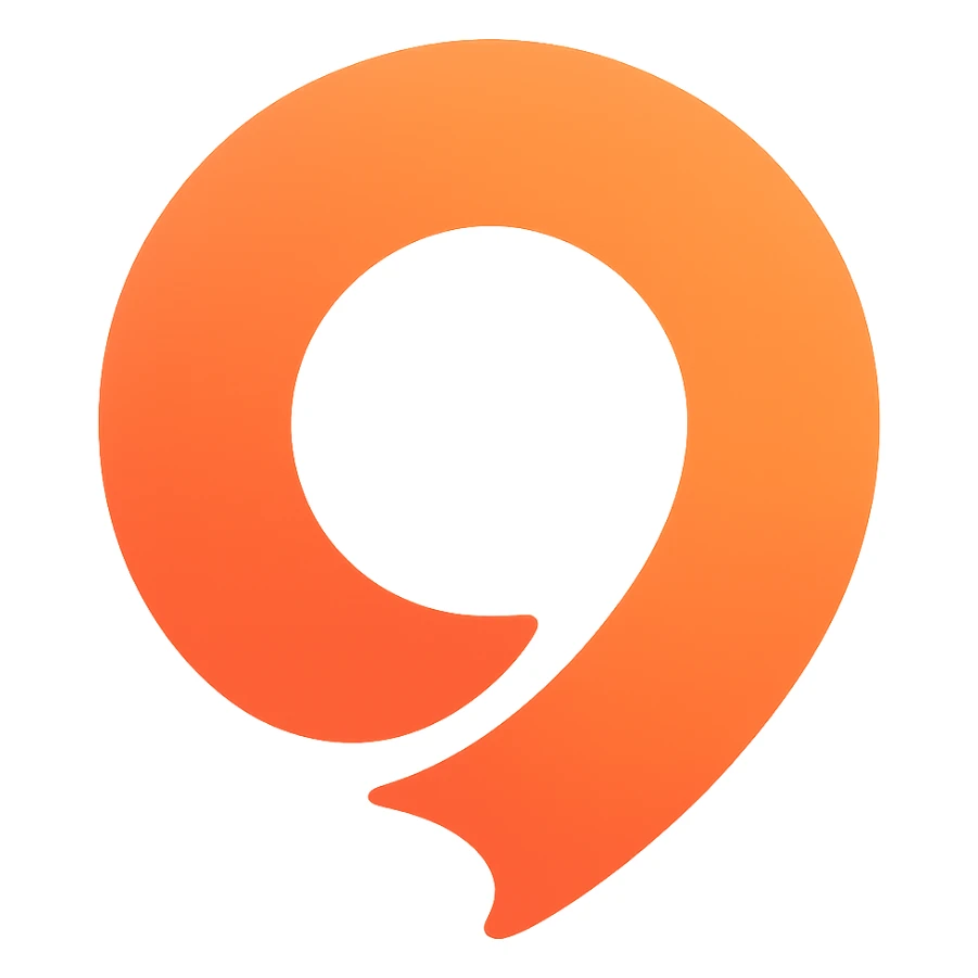 Change the logo to a warm orange and red color palette, keeping the modern, bold, clean, professional, abstract logo style, no text, suitable for a communication or marketing agency, with no background. sticker