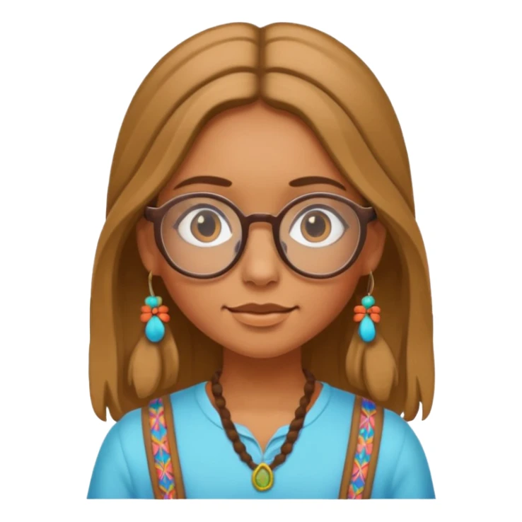girl Hippie with glasses sticker