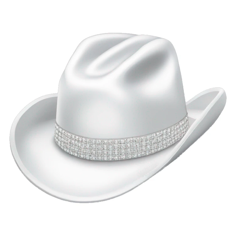 White cowboy hat covered in diamonds sticker