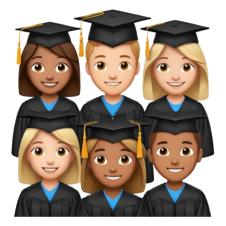 un grupo de estudiantes simpáticas sticker