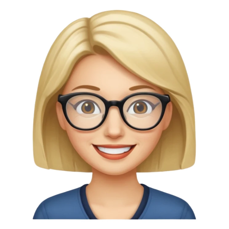 Woman wearing glasses sticker