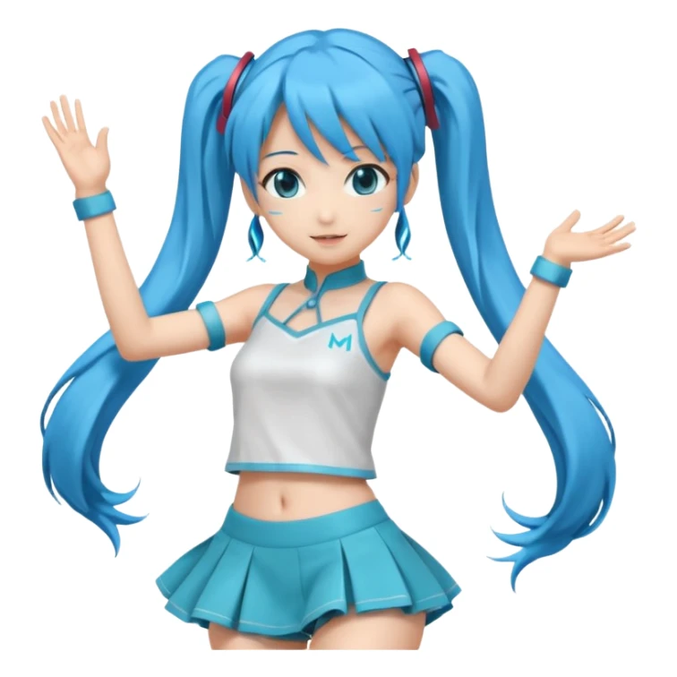 hatsune miku dancing in her classic outfit sticker