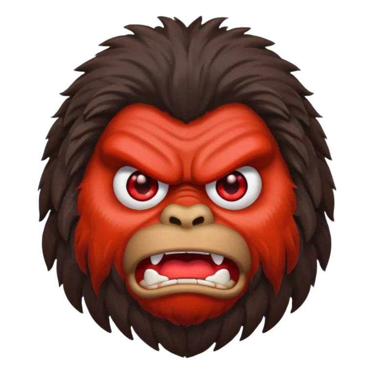 Create a scary emoji of Bigfoot sticker