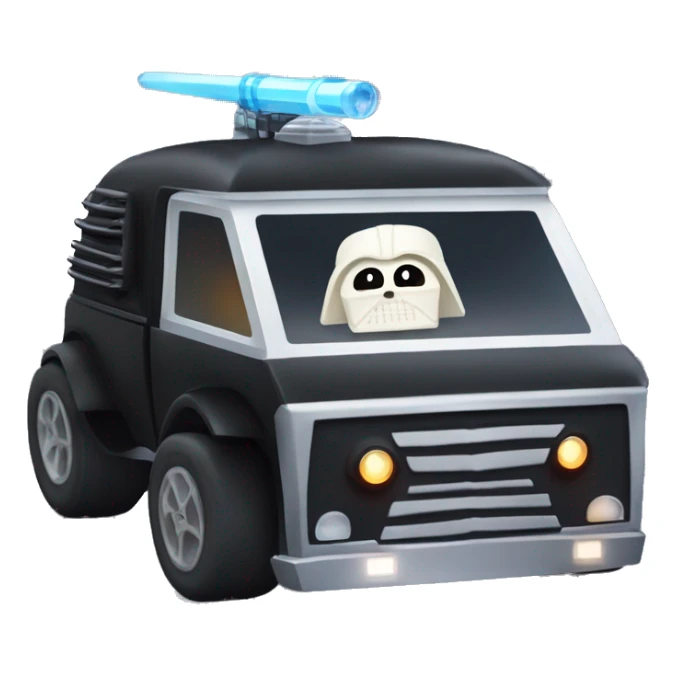 Haunted Darth Vader’s ice cube race car with light saber headlights sticker