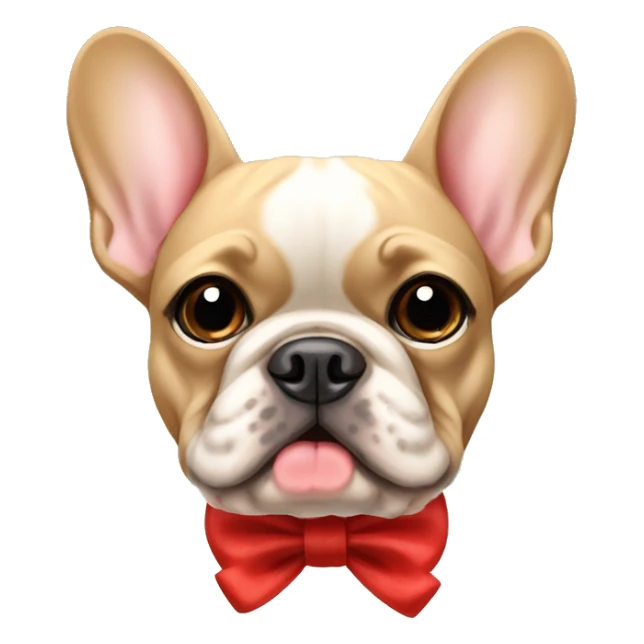 tan french bulldog add bow sticker