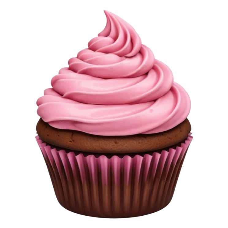 Chocolate cupcake with pink strawberry frosting sticker