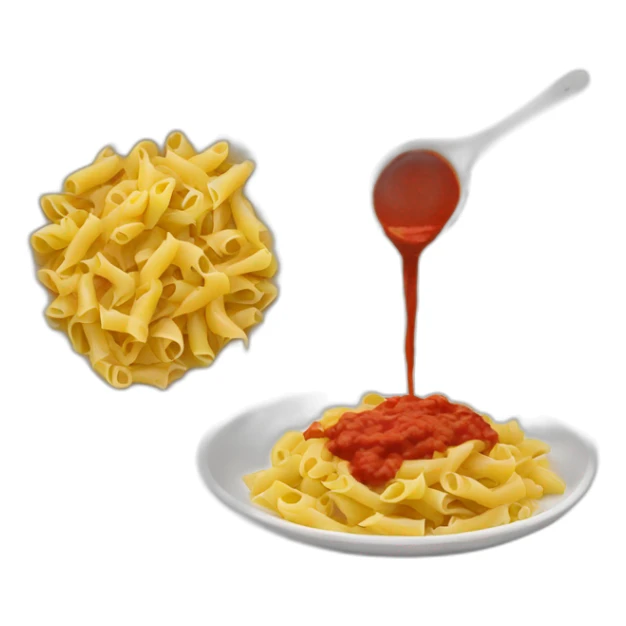 pasta and sauce on a plate sticker