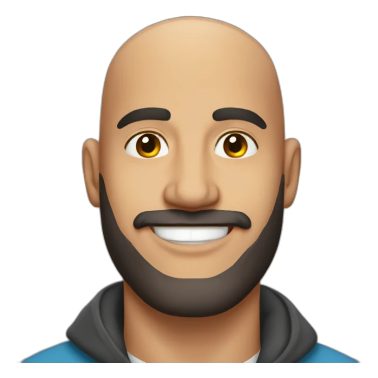 bald tunisian man in his 40 with a small beard and he smiling sticker