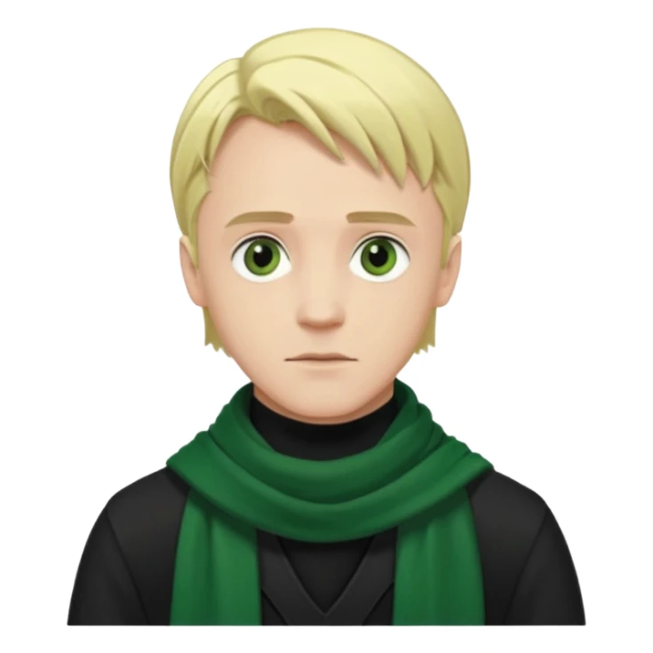 fraco malfoy, black shirt,  green scarf sticker