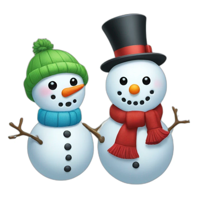 snowman and snowman woman sticker