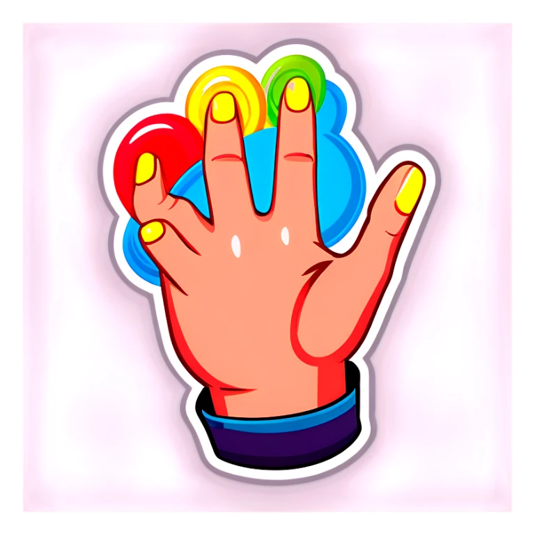 mano con anelli che fa il dito medio sticker