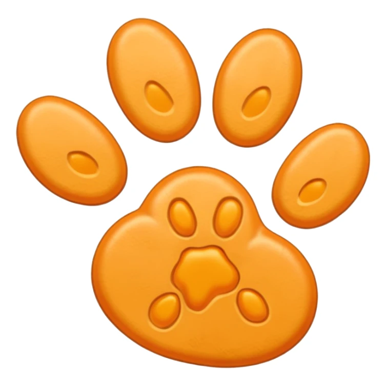 a very light pale pastel yellowy orange pawprint sticker