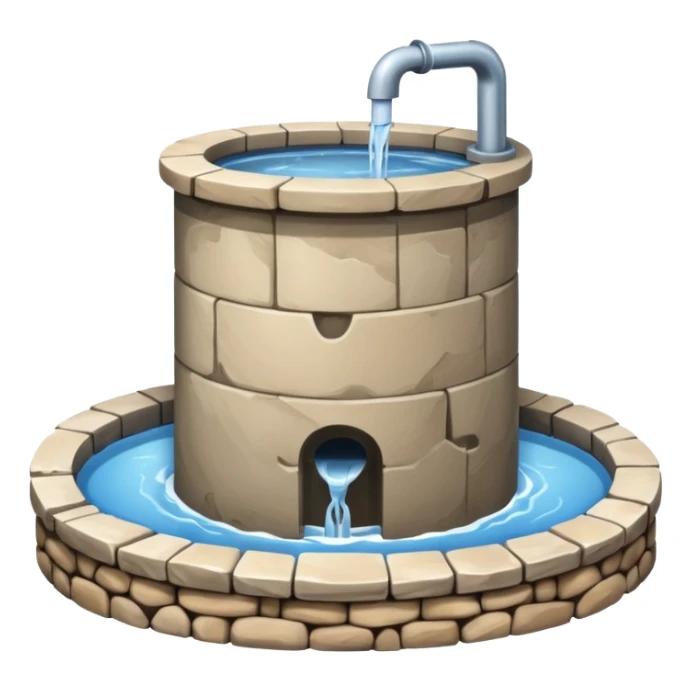 a water well - simple, no roof, no flowing water sticker