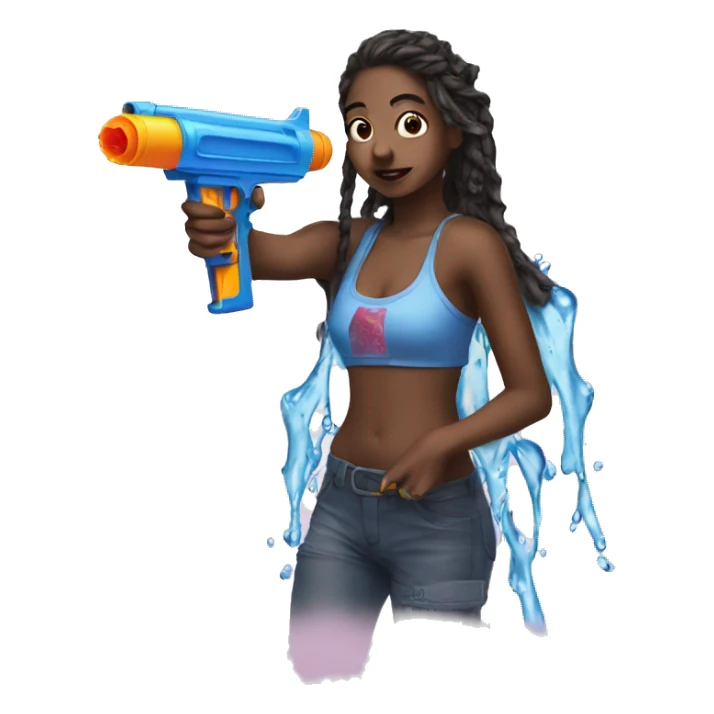 Water gun with mad girl sticker