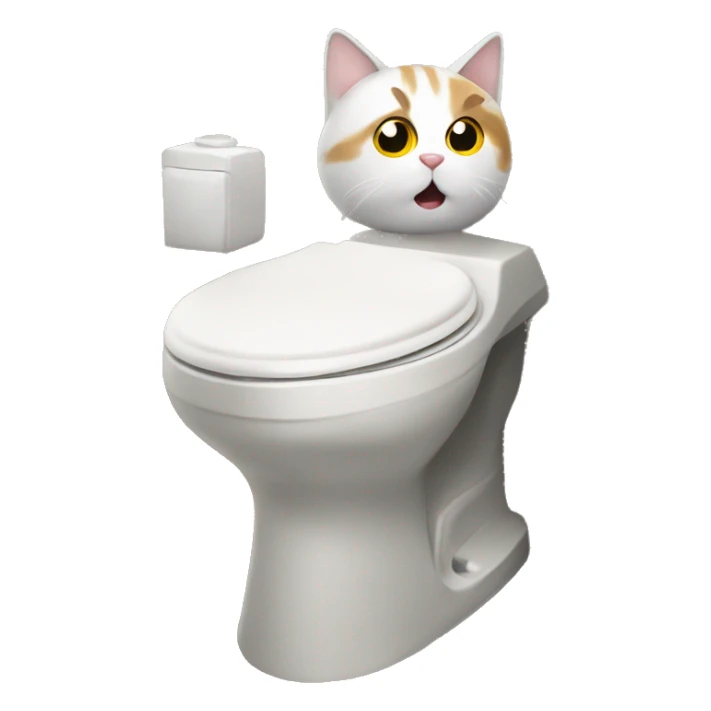 Cat on the toilet  sticker