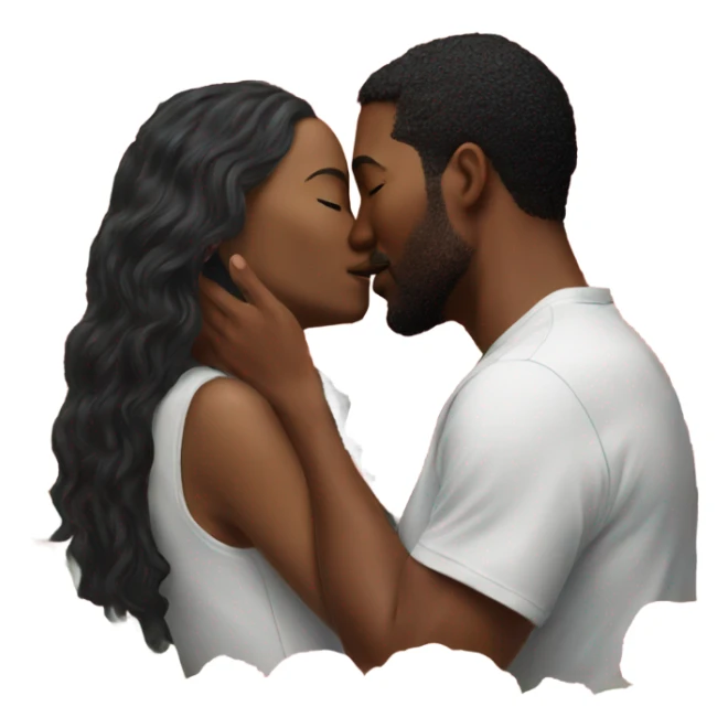 Hyper Realistic Couple kissing surrounded by flowers sticker