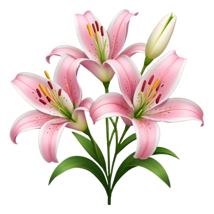 lilies pink & white flower sticker