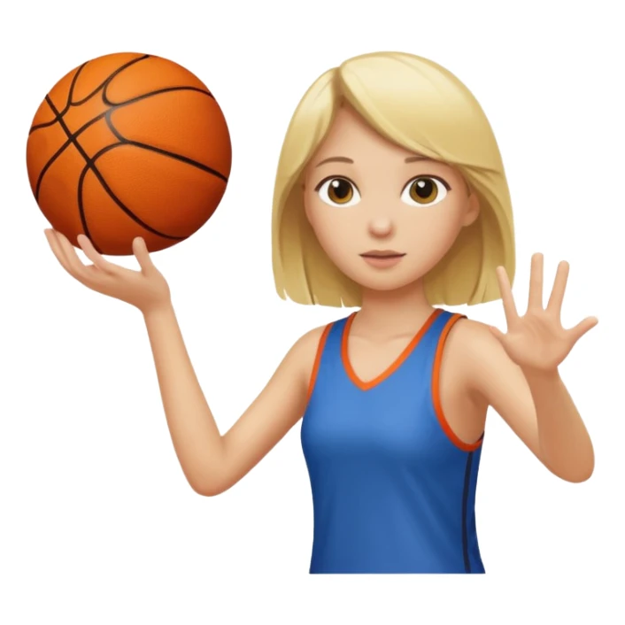 blonde girl shooting a basketball  sticker