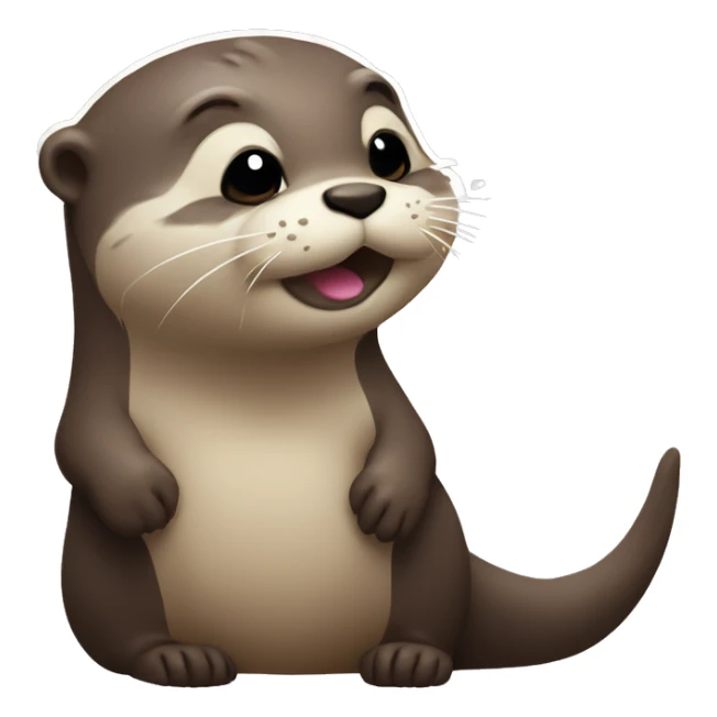 Little otter blowing a kiss sticker