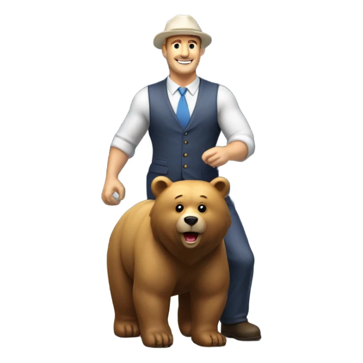 Solar salesman riding a bear next to a solar panel  sticker