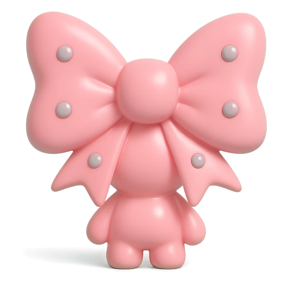 pink gothic bow with silver studs, gothic style, vinyl figure, edgy and elegant sticker