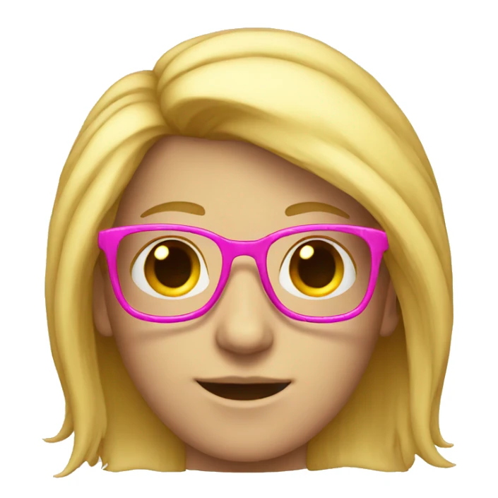 Nerd with pink glasses and long blond hairs sticker
