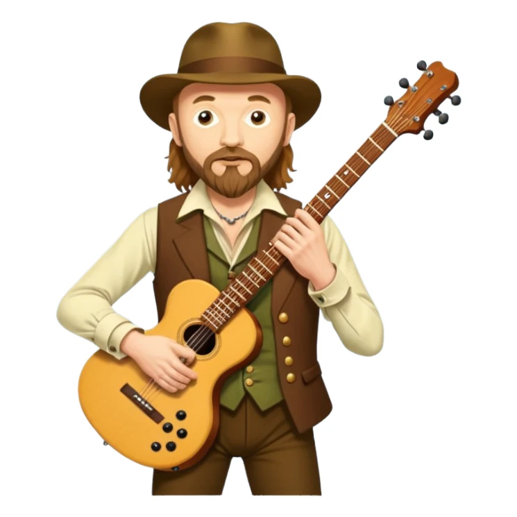 Jethro Tull (Band): A legendary British progressive rock band led by Ian Anderson, named after the 18th-century agriculturist. jethro holds an elecric guitar sticker