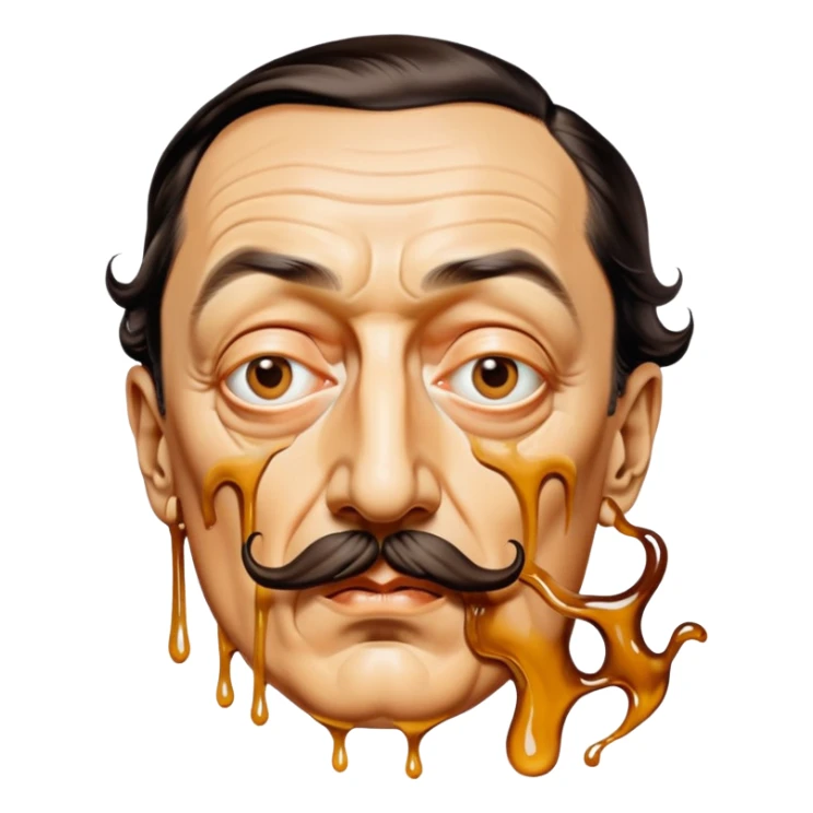 Salvadore dali with melting moustache portrait sticker