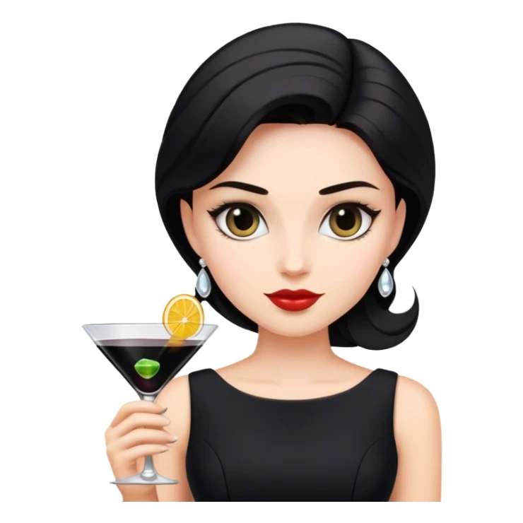 woman in a black cocktail dress sticker