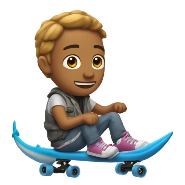 Crea un tiburón en patinete  sticker