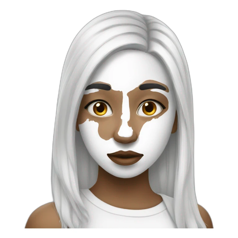 girl with white paint on face sticker