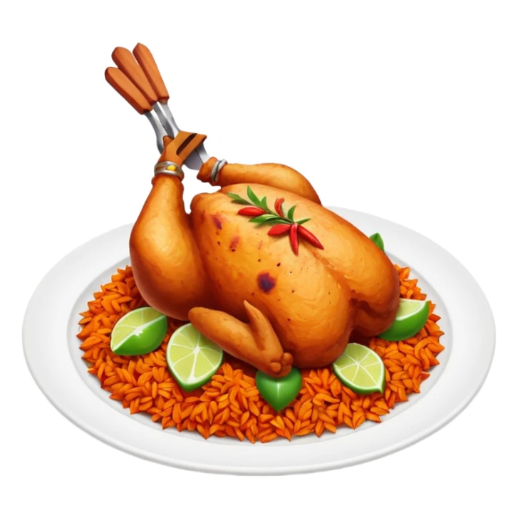 chicken tandoori with  tandoori red masala rice sticker