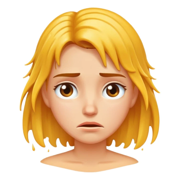 woman with dissatisfied face and wet hair sticker