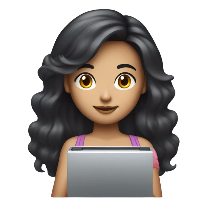  haired dark hair light skin girl playing nintendo ds sticker