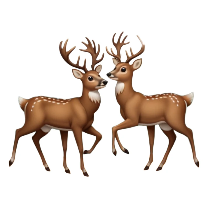 Whitetail deer buck pouncing from behind on another whitetail deer buck sticker
