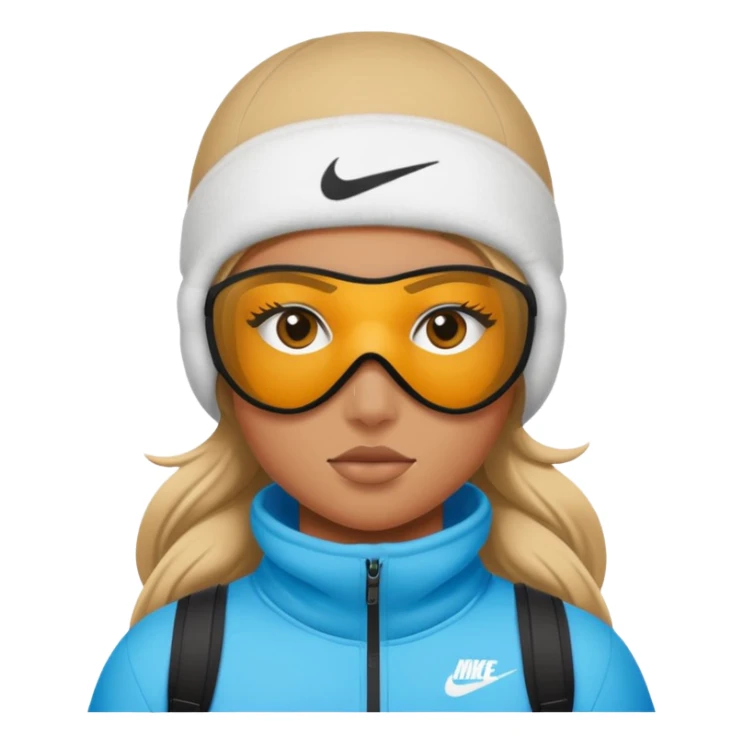 tan girl with nike ski mask on  sticker