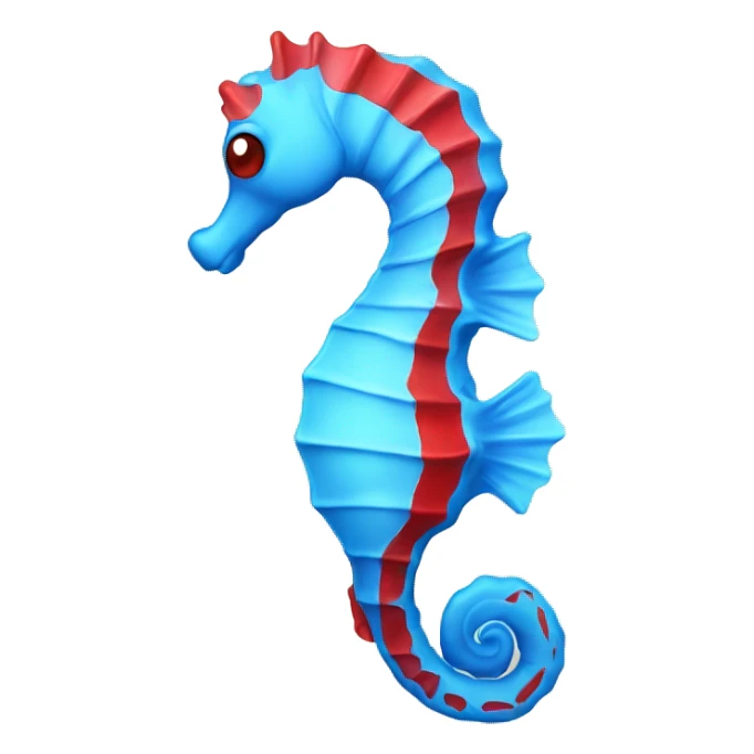 Cute blue and red seahorse that is facing left sticker