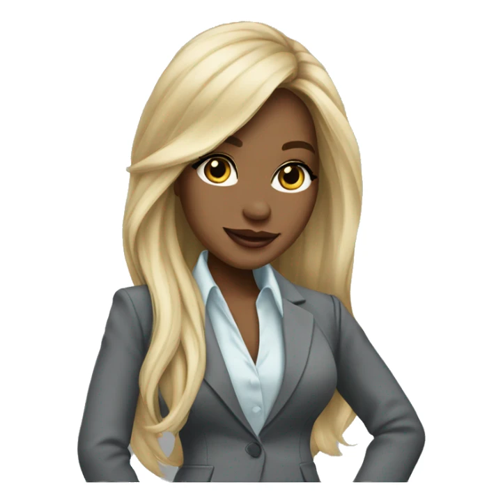 Blonde long hair Tiffany diamond seller in a grey suit sticker