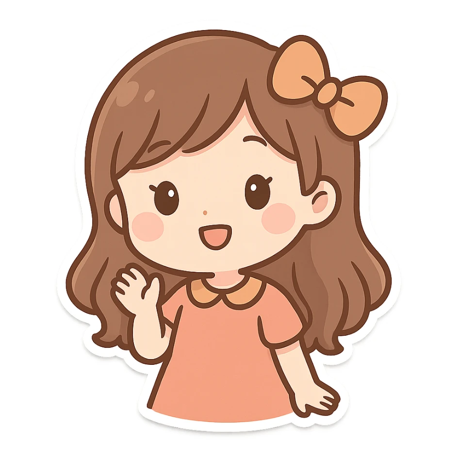 cute girl, chibi stickers style sticker